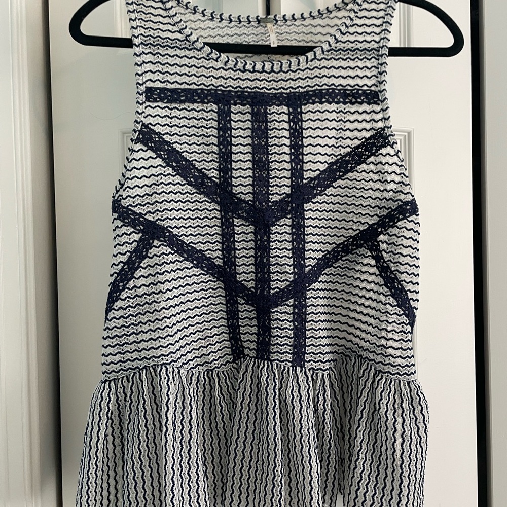 Free People Navy Lace Tank